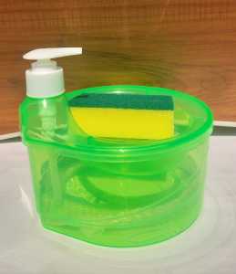 Dispenser sabun + spons Dispenser sabun dengan dudukan busa untuk pembersih piring dapur Pompa cair Manual rumah Desain Inovatif Simple Dan Praktis Bahan Plastik ABS Tidak Mudah Pecah Dan Tahan Lama/Peralatan Dapur Viral