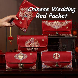 Handmade Red Lucky Pouch Money Packets Wedding Cash Envelopes Lucky Red Wallet Festive Gift Bag