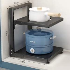 Kitchen Multi layer Storage Shelves Home Multi functional Cabinets Sink Pot Stove Layered Pot Shelves Carbon Steel Storage Shelves