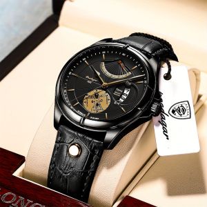 Best-selling Leather Quartz Mens Watches Waterproof Luminous Calendar Students Korean Version Current Mens Watches Factory.