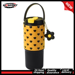 【Free Shipping】 Hand-Held Water Cup 316 Stainless Steel Simple Straw Insulated Cup -Proof Outdoor Drinking Tumbler for Home Office