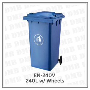 240 Liters Mobile Trash Bin with Cover and Wheels Assorted Colors (EN-240V)