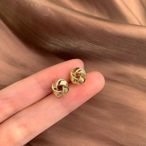Metallic Small Silver Needle Earring Korean Fashion Design Earrings Accessories Jewelry for Women Girls