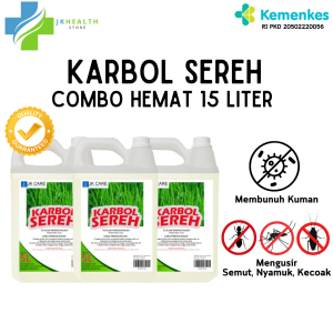 Karbol Sereh 15 Liter Bahan Premium Membunuh Kuman 99% Anti Nyamuk Semut Pet Friendly