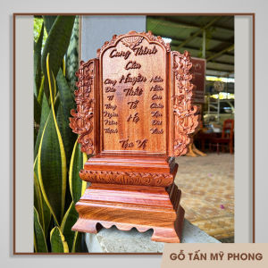 Bài vị Linh vị thờ Cửu Huyền Thất Tổ gỗ tự nhiên thờ gia tiên Chạm khắc theo yêu cầu Hương vị gỗ