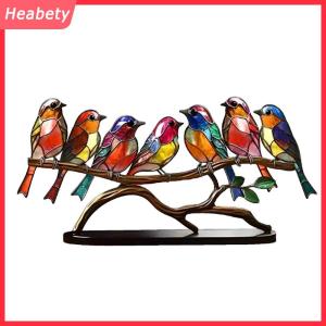 Heabety Màu Acrylic Chim Trên Chi Nhánh Máy Tính Để Bàn Đồ Trang Trí Hai Mặt Nhiều Màu Phong Cách Chim Thủ Công Bức Tượng Máy Tính Để Bàn Đồ Trang Trí