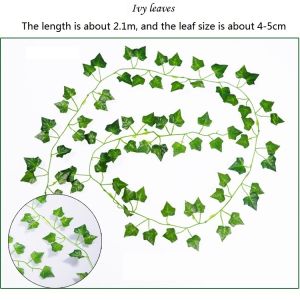 【Free Shipping】Artificial Plants Ivy Green Leaf Garland Plants Vine Fake Foliage Flowers Home Decor Artificial Flower Garden Decoration