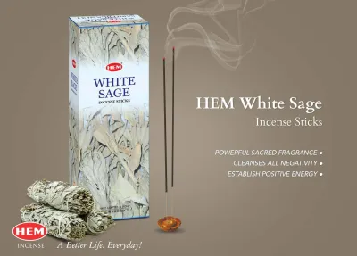 (Hot Items!!!) Hem White Sage Incense 20 sticks per pack 6pack in box