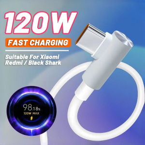 120W Fast Charger Cable for Type-C Cable Type C 6A USB Cable Fast Charger Super Fast Charge Right Angle Usb-C Cabel