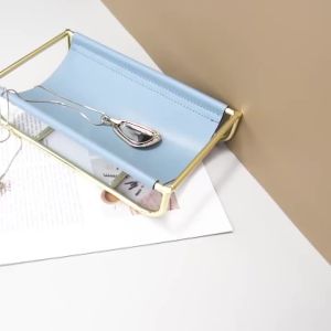 LDIES Leather Storage Rack Entrance Desktop Storage Rack Key Storage Tray Leather Key Holder Home Accessories Bedroom Supplies 1pc Z8K4H