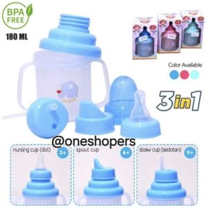 1 Set Ninio Training Cup 3in1/ Botol Minum Anak 3 In 1 ukuran 180ml