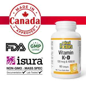 Natural Factors Immune Support Supplement - Vitamin K2 & D3 for Bone & Heart Health 60 Softgels