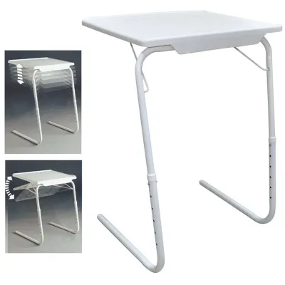 Adjustable TV Tray Table -Comfortable Folding Table with 6 Height & 3 Tilt Angle Adjustments for Bed Sofa and Study - Laptop Tray Table Bedside Table Over Bed & Sofa Adjustable Dining Table 5240