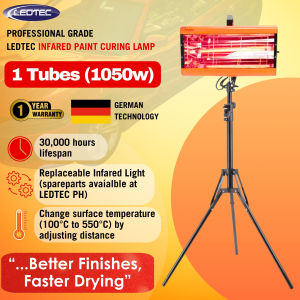 LEDTEC Infrared Paint Curing Lamp - German Engineering for Fast Automotive Drying - Adjustable Timer & Temperature (30℃-100℃) - 1-Year Warranty