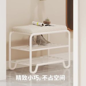 Shoe Changing Stool Shoe Rack Changing Shoes Rack Cabinet Shoe Cabinet With Stool Shoe Cabinet With Seat French Style Shoe Changing Stool Storage Beautiful and Elegant 鞋凳 鞋架