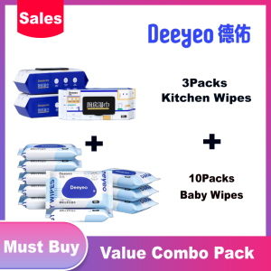 combo set of 13packs Deeyeo Kitchen cleaning wipes 80sheets 3packs 10sheets 10packs babywipes wet tissues