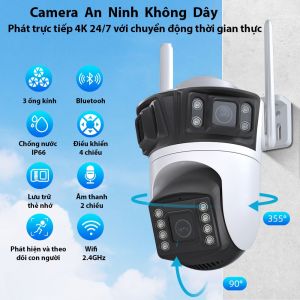 Camera KD153 Wifi3 Mắt Quan SátXoay 360°Chế Độ Ban Đêm Âm Thanh 2 Chiều Đèn Flash Gọi Thoại Thực Tại