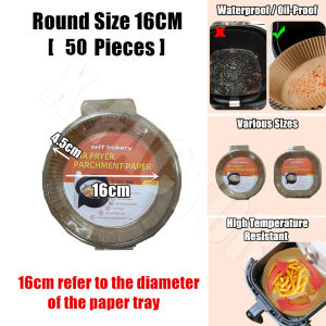 Air Fryer Parchment Paper 100 Pcs Liners Non-Stick Disposable Basket Unperforated Round Paper