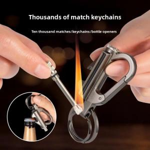 Creative Match Lighter with Beer Opening Waterproof Lighter Outdoor Camping Survival Keychain Lighter Small Tool