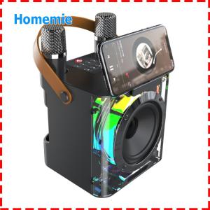 Subwoofer Music Player with Dual Microphones Rechargeable for Outdoor Picnic