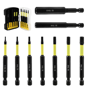 9Pieces Long Hexagonal Head Allen Wrenches H1.5 to H10 with Magnetic Tip for Easy Screwdriving DIYer Projects