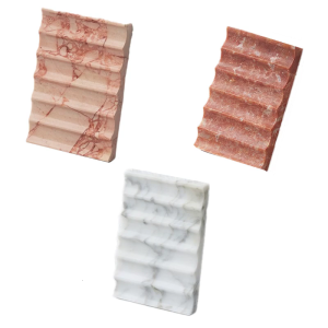 Marble Auto Draining Soap Dish Bathroom Counter Organizers Strong Bathroom Soap Holder for Soap Dispenser & Sponges