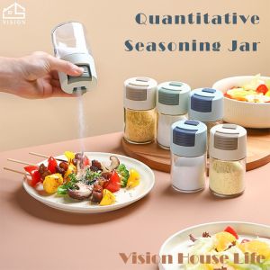 Vision Quantitative Press Type Salt Pepper Shaker Bottle 0.5g Per Press Kitchen Metering Powder Seasoning Bottle Household Metering Spice Seasoning Dispenser