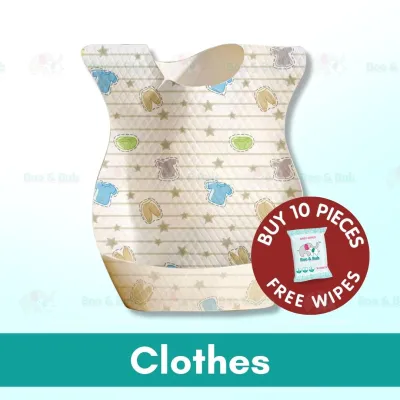 Boo&Bub Baby Disposable Bib Baby Waterproof baby bib Travel Bib disposable baby bib individual packed Lapik Makan 一次性围兜
