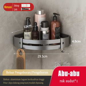 Meidoo Rak Toilet Kamar Mandi Rak Sudut Dinding Rak Shower Rak Keranjang Segitiga Rak Aksesoris