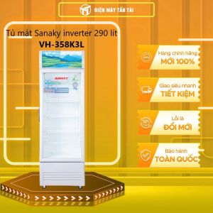 [MỚI 100%] VH-358K3L - Tủ mát Sanaky Inverter 290 lít VH-358K3L dàn lạnh Nhôm