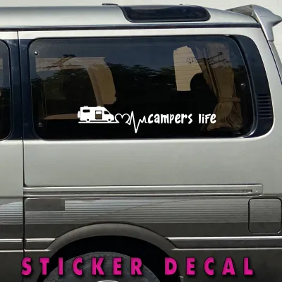 Universal Camper Life Custom Sticker Kereta Van Lori Campervan Motorhome Motor Home Caravan Khemah Camping Vinyl Decal