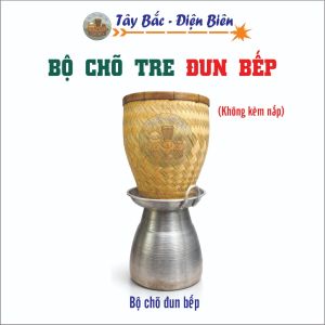 Bộ Chõ Đồ Xôi Bằng TRE Thủ Công - Dùng Điện & Đun Bếp Gas/Củi - Size 1-10kg Gạo