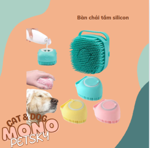 Bàn Chải Tắm Cho Chó Mèo Bằng Silicon Mềm Mại