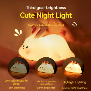 Night Light Cute Rabbit Lamp/Touch Control Soft Glow Bedroom Light/Baby Bedside Light Decorative Gift For Girls