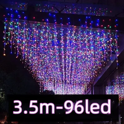 ALLEYU Christmas lights Festival Lights Icicle Lighting Led Curtain String lights Party Garden Eaves Outdoor Decoration
