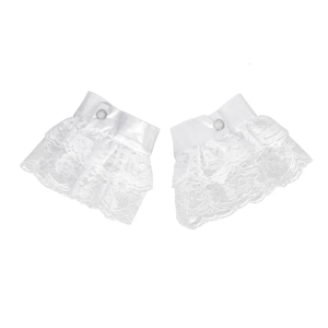 Ruffle Jobot Collar Wrist Cuff Sleeves for Renaissant Costume Comfortable Lace Decorative Collar Cuffs for Theme Event