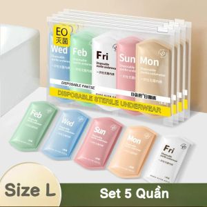 Set 5 Quần Lót Dùng 1 Lần Cho Nữ Vải Cotton Cao Cấp Thích Hợp Đi Du Lịch Set Quần Lót Nữ Cotton