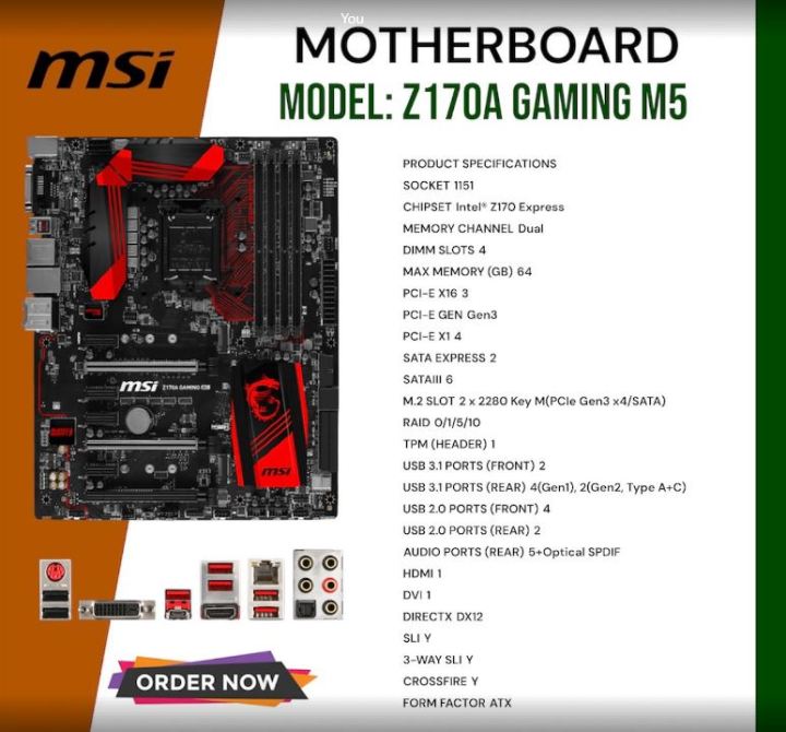 MSI MOTHERBOARD ZSERIES SOCKET 1151 (PREOWNED) Lazada PH