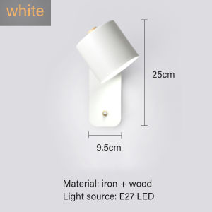 Nordic Simplicity LED wall lamp Rotatable iron and mood lighting fixture indoor bedroom study bedside living room light sconces Wall Light