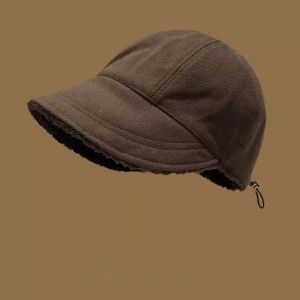 WATER Windproof Fleece Baseball Cap Soft Wide Brim Warm Cap Fashion Thickened Winter Peaked Cap Woman