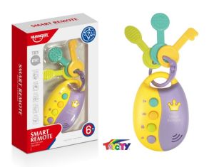 Educational Smart Remote Keychain Play Set with Music Sound and Light for Baby Toddler and Kids Girls and Boy