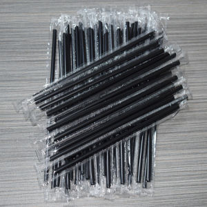 100pcs/bag Disposable Beverage Juice Plastic Straws for Milk Tea Cover Individually