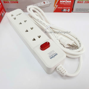 Ổ cắm điện 3 lỗ 4 lỗ 5 lỗ 6 lỗ 2200W lõi sứ có dây có công tắc 3M2 4M2 5M2 6M2 SOPOKA