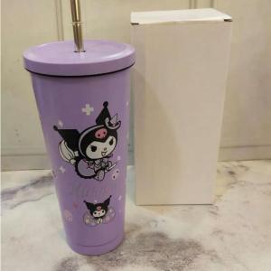 Gelas Stainles Steel Jumbo Kapasitas 900ml Karakter Sanrio Dengan Sedotan Stainless