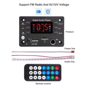 KEBIDU Bluetooth 5.0 MP3 Decoder Board DC 5V 12V Lossless Car Audio Amplifier Hands-free Car Audio Microphone USB TF FM Radio Mp3 Music Player