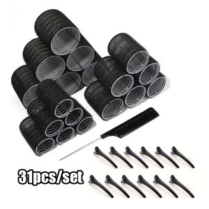 31 Pcs/Set Natural Hair Curler Set Beauty Tools Hair Roller Set Different Size