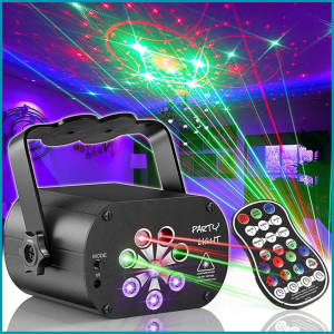 COD JINWEIGE Lampu Disco Laser DJ Remote Control Panggung sensor suara Musik Suara Rgb 8W 240V
