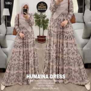 LESTARIJAYA Gamis Wanita Muslim Model Panjang Busui Friendly Bawah Super Mayung Trend Kekinian Dress Katun Rayon Motif
