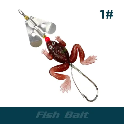 Rotary Spinner Frog Lure Soft Bait for Fishing Anti-Hooking Design Lifelike Imitation