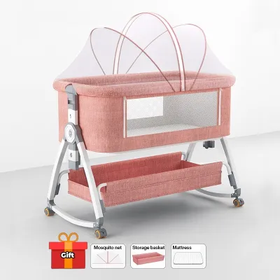 Multifunctional Baby crib Foldable Baby Crib Baby Crib Newborn Cradle Bed European Baby Crib Splicing Big Bed